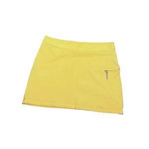 VTG Y2K Ann Taylor LOFT Knit Yellow M Mini Skirt Preppy Retro Casual Tennis